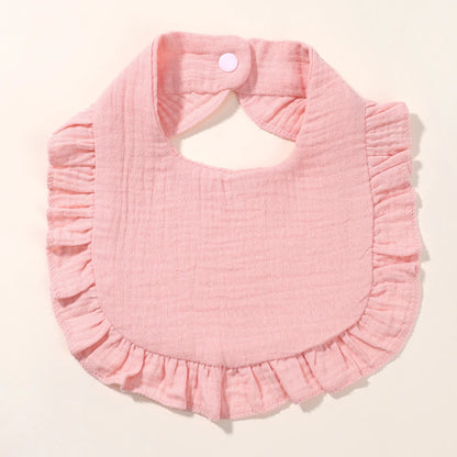 Newborn Baby Bibs & Burp Cloths | Solid Color Toddler Bandana Feeding Bibs, Ruffle Saliva Towel for Drool, Baby Accessories - Kidzy Market