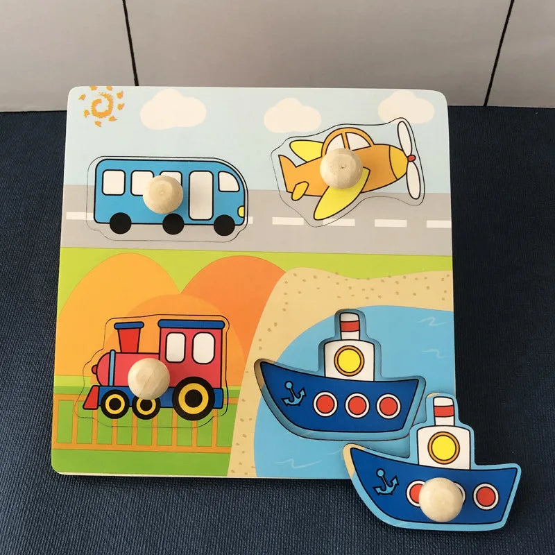 Montessori Wooden Puzzle Board – Animal Cognition Educational Toy for Kids 1-3 Years