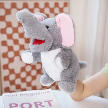 Stuffed Plush Hand and Finger Puppets, Duck Lamb Cow Dog Horse Educational Toy for Kids