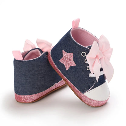 Spring and Autumn Women's Baby Casual Sports Shoes Soft Sole Anti-Slip Indoor and Outdoor First Step Walking Shoes