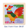 11cm (4.33in) Kids Wooden Jigsaw Puzzle – Cartoon Animal and Vehicle Montessori Educational Toy
