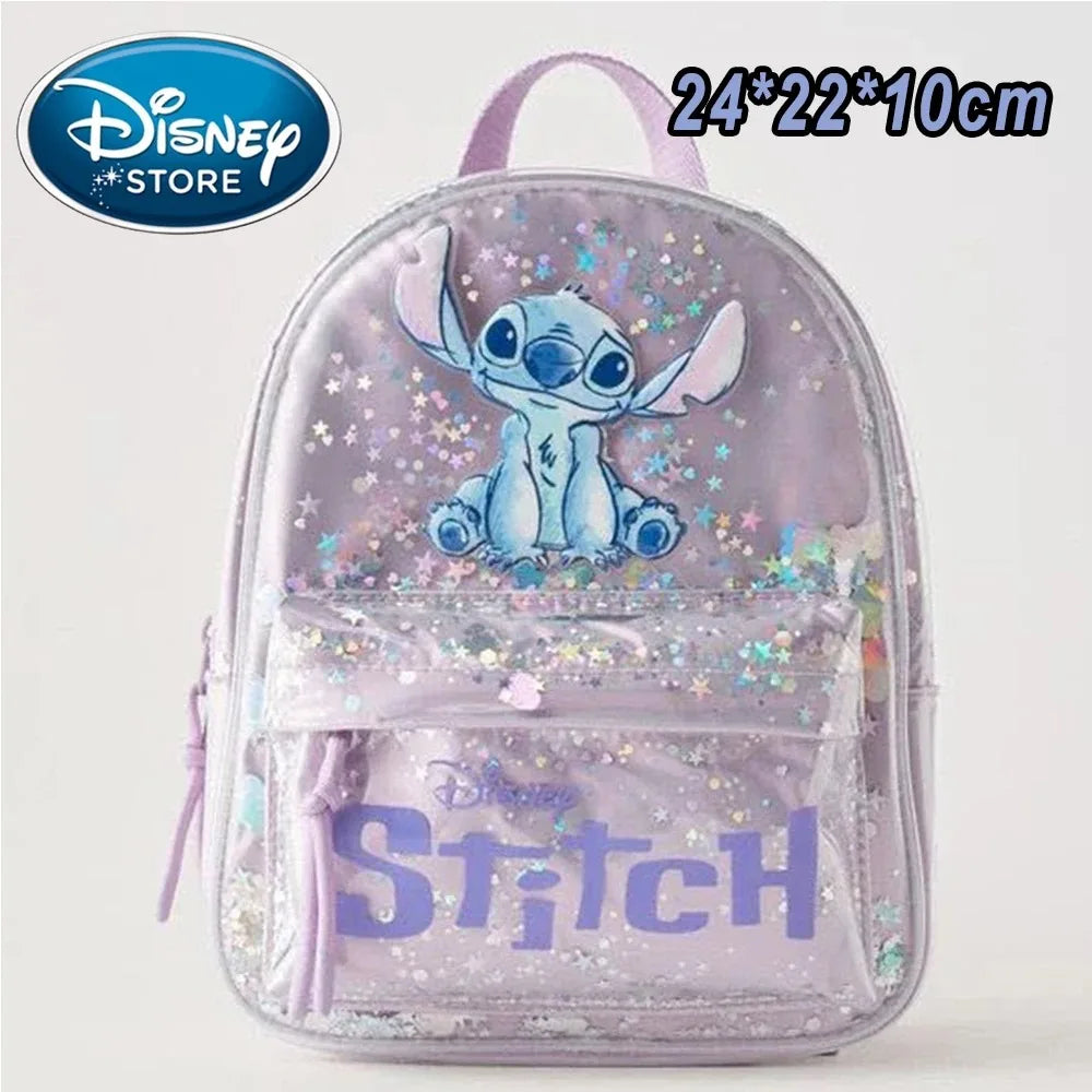 Disney Plush Backpack – Blue Stitch Large Capacity Cartoon School Bag for Kids