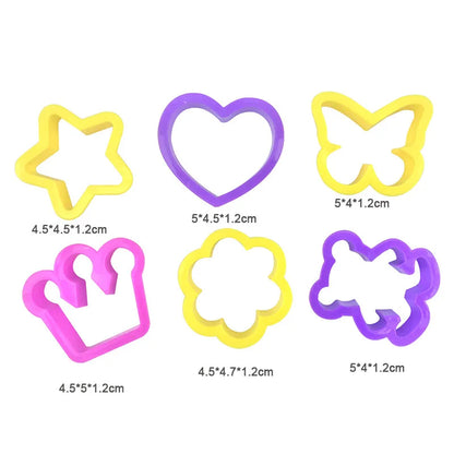 Children's DIY Plasticine Mold Modeling Clay Accessories - Play Dough Tool Kit with Plastic Set, Knife, and Mold, Educational Toys Gift for Kids