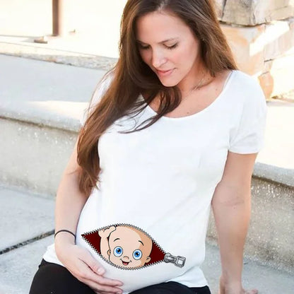 Loading Women Maternity T-Shirt | Short Sleeve Pregnancy Funny Tops | Maternity Clothes | Hot Sale Drop Ship