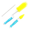 Silicone Bottle Cleaning Brush Set - Baby Pacifier & Straw Scrubber, 360 Degree Glass Cup Washing & Kitchen Cleaning Tool