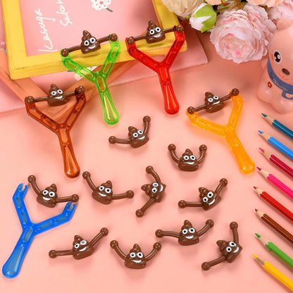 6/12/24/36-Pack Sticky Shooting Fake Poop Slingshot Toys – Colorful Party Favors & Piñata Fillers