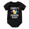 Funny "Daddy's Drinking Buddy" Newborn Baby Romper – Short Sleeve Cotton Bodysuit, Casual Summer Outfit, Perfect for Father's Day Gifts