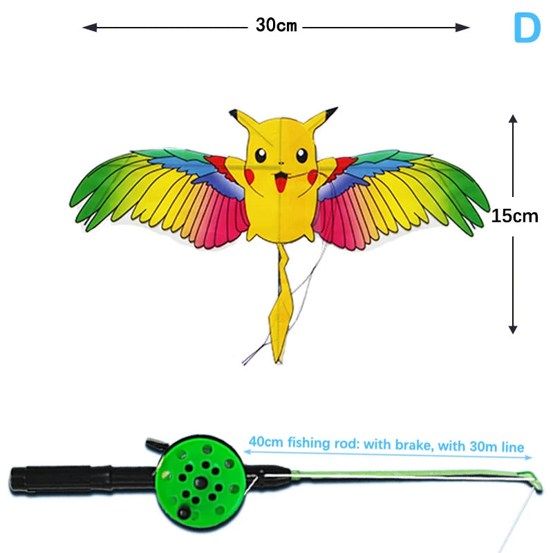 1 Set Children’s Kite Toy – Cartoon Butterfly, Swallow, Eagle Kite with Handle, Kids Flying Outdoor Toy