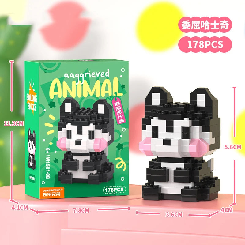 Adults Animals Micro Particle Building Blocks – Dog and Cat Mini Bricks Toy for Kids Ages 6 to 12