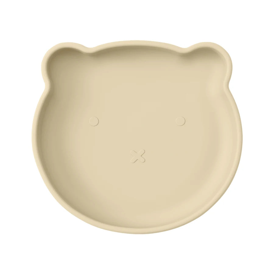 1PC Silicone Baby Suction Plate – Cartoon Bear Shape Feeding Plate for Kids, Baby Food Storage & Eating Training Tableware