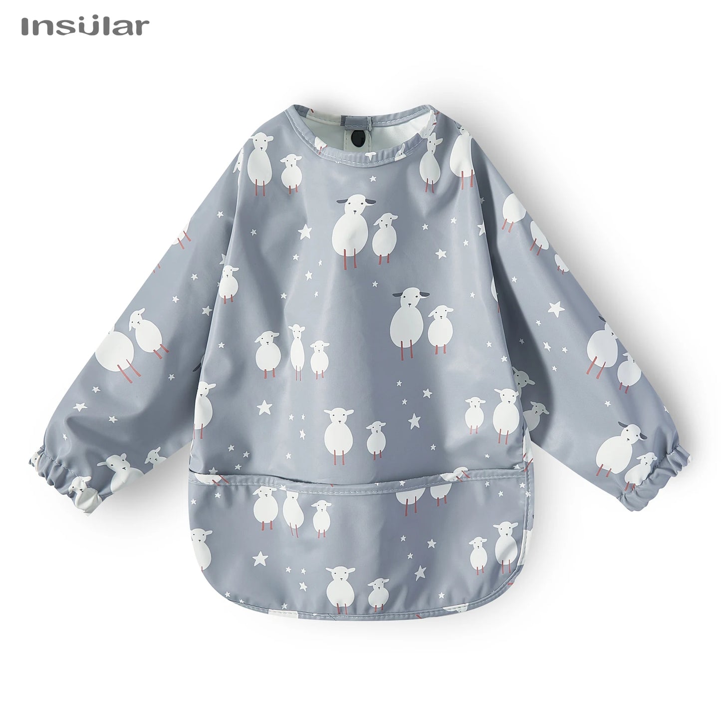 Waterproof Long-Sleeve Baby Bib with Pocket – Full-Cover Feeding Apron for Mess-Free Mealtime - Kidzy Market
