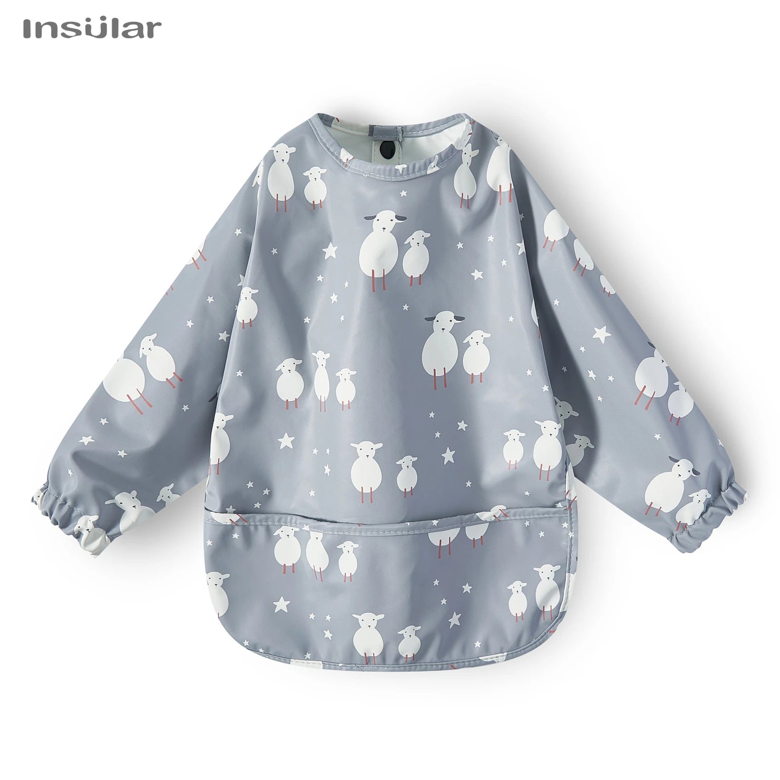 Waterproof Long-Sleeve Baby Bib with Pocket – Full-Cover Feeding Apron for Mess-Free Mealtime - Kidzy Market