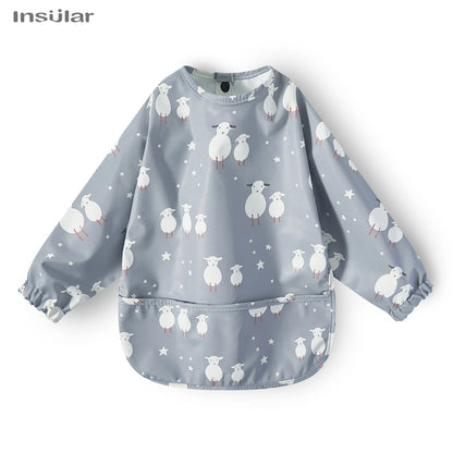 Waterproof Long-Sleeve Baby Bib with Pocket – Full-Cover Feeding Apron for Mess-Free Mealtime - Kidzy Market
