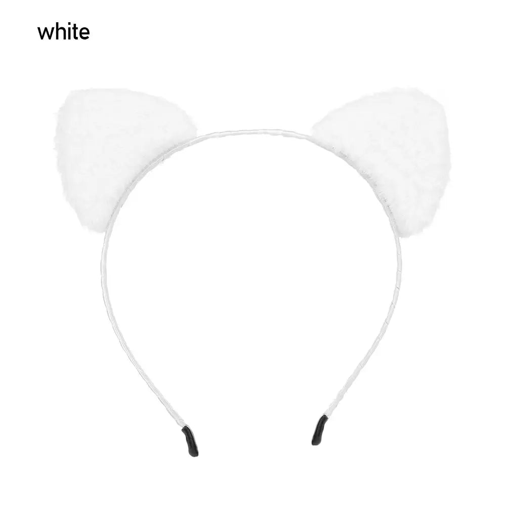 Plush Animal Ears Headband – Cartoon Dog Zebra Tiger Hairband, One Size for Kids & Adults, Cosplay Party Accessory