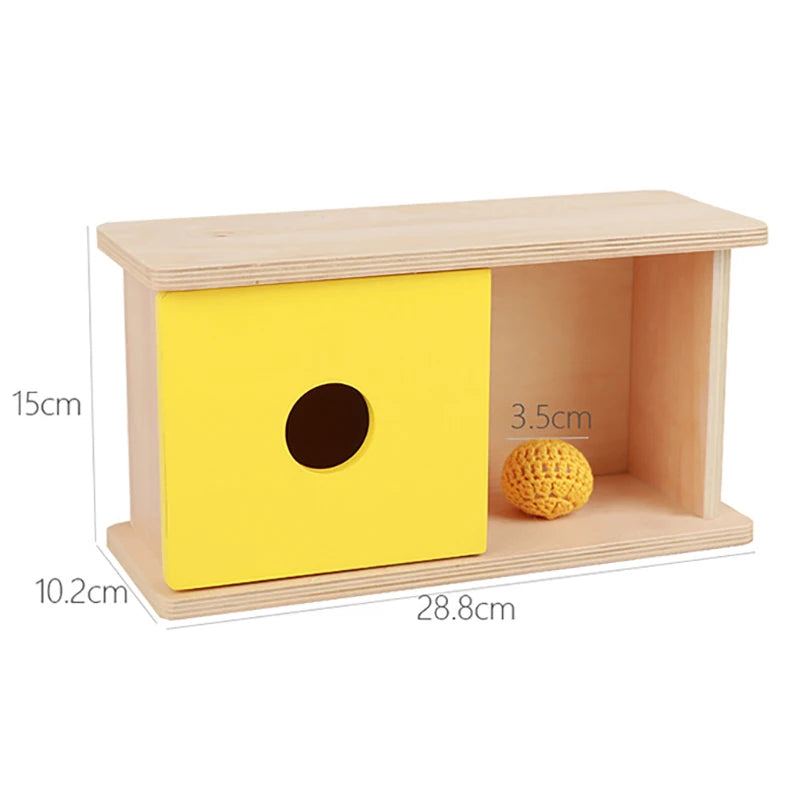 Wooden Montessori Baby Toy – Object Permanence Coin Box and Ball Drop for Sensory, Fine Motor Skills, and Early Education, Ages 1-3 Years