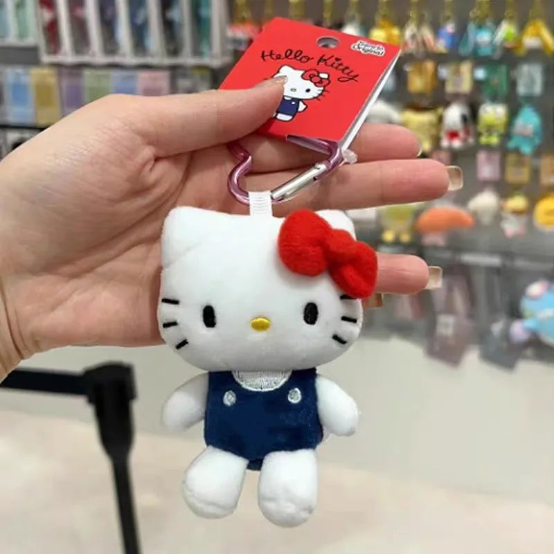 Kawaii Sanrio Hello Kitty Plush Keychain, Love Buckle Plush Doll Bag Pendant Ornament