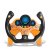 Electric Simulated Driving Steering Controller Portable Wheel Copilot Toy with Light and Sound Educational Gift for Kids