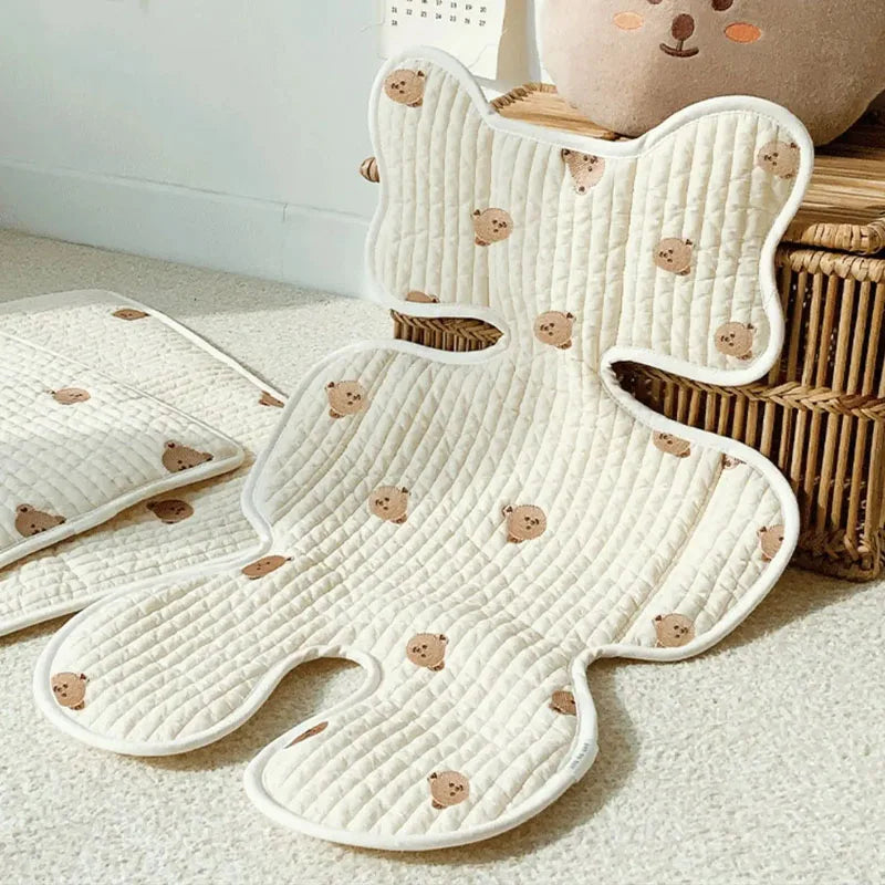 Baby Stroller Liner Breathable Soft Cotton Newborn Car Seat Cushion Seat Pad Infant Pushchair Mattress Mat Kid Pram Accessory