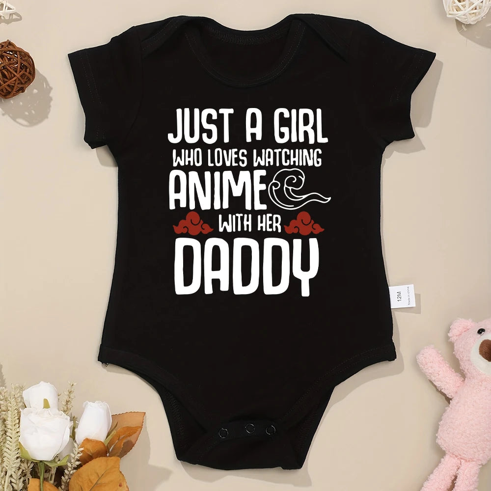 Cute Baby Girl Onesie – High-Quality 100% Cotton Newborn Bodysuit – Anime-Inspired Fashion Outfit for Infants (0-24 Months)