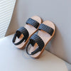 Kids’ Sandals for Girls – Summer Weave Design, Open-Toe Beach Shoes, Flat Anti-Skid Rubber Ankle Strap Sandals for Children