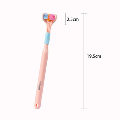 Comfortable 3 Heads Toothbrush Triple-Angle Design for Complete Oral Care – Soft Bristles for Children & Adults