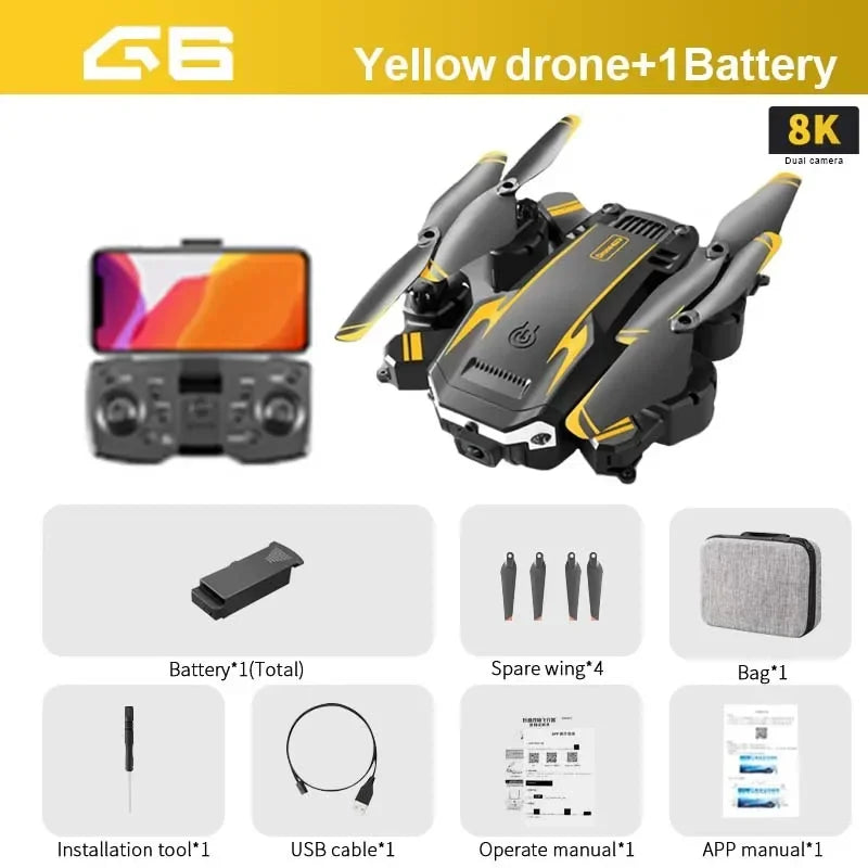 KBDFA G6 Foldable Drone with 8K Camera and Obstacle Avoidance