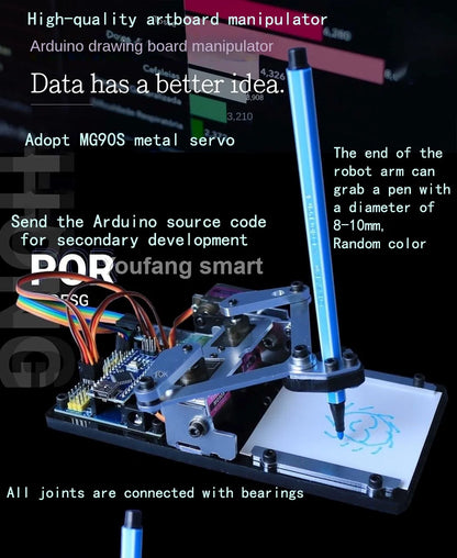 Drawbot Robot MG90S Manipulator, Artboard Drawing Machine for Arduino, NANO Programmable DIY Kit for Robot Starters