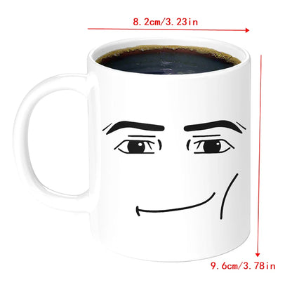 Funny Face Ceramic Coffee Mug 11 oz (325 ml) – Cute Gamer Birthday Gift for Men & Women