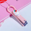 Girls Heart Pink Nail Clippers with Bead Chain Cartoon Bear Rabbit Nail Trimmer Cutter for Baby Kids Care Manicure Tools