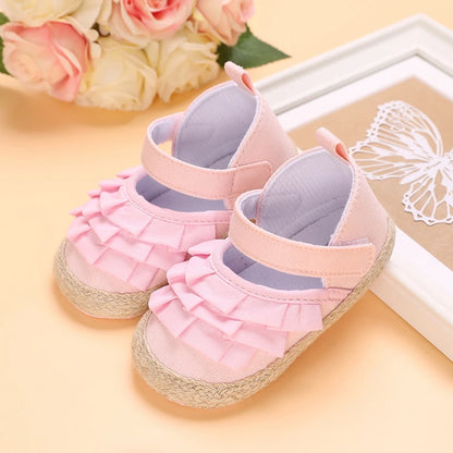 Summer Newborn Infant Baby Girls Princess First Walker Shoes – Soft Sole Sandals & Beach Slippers