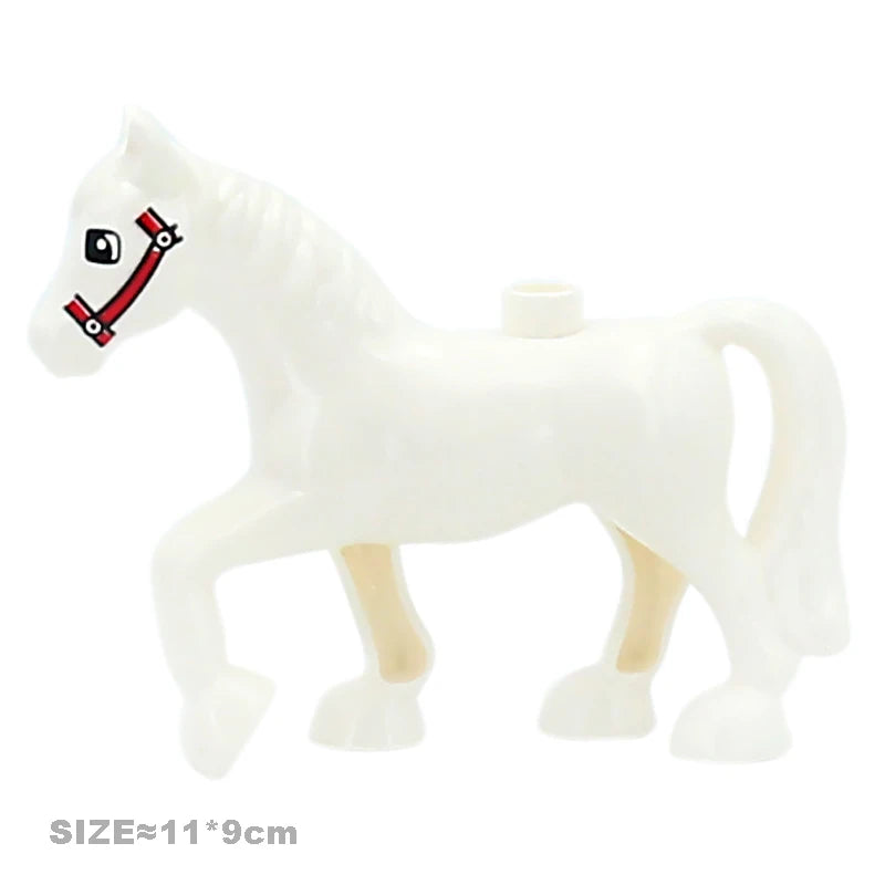 Big Size Building Blocks Farm Animals Set – Cat, Dog, Pig, and Rabbit Model Accessories Compatible with Bricks