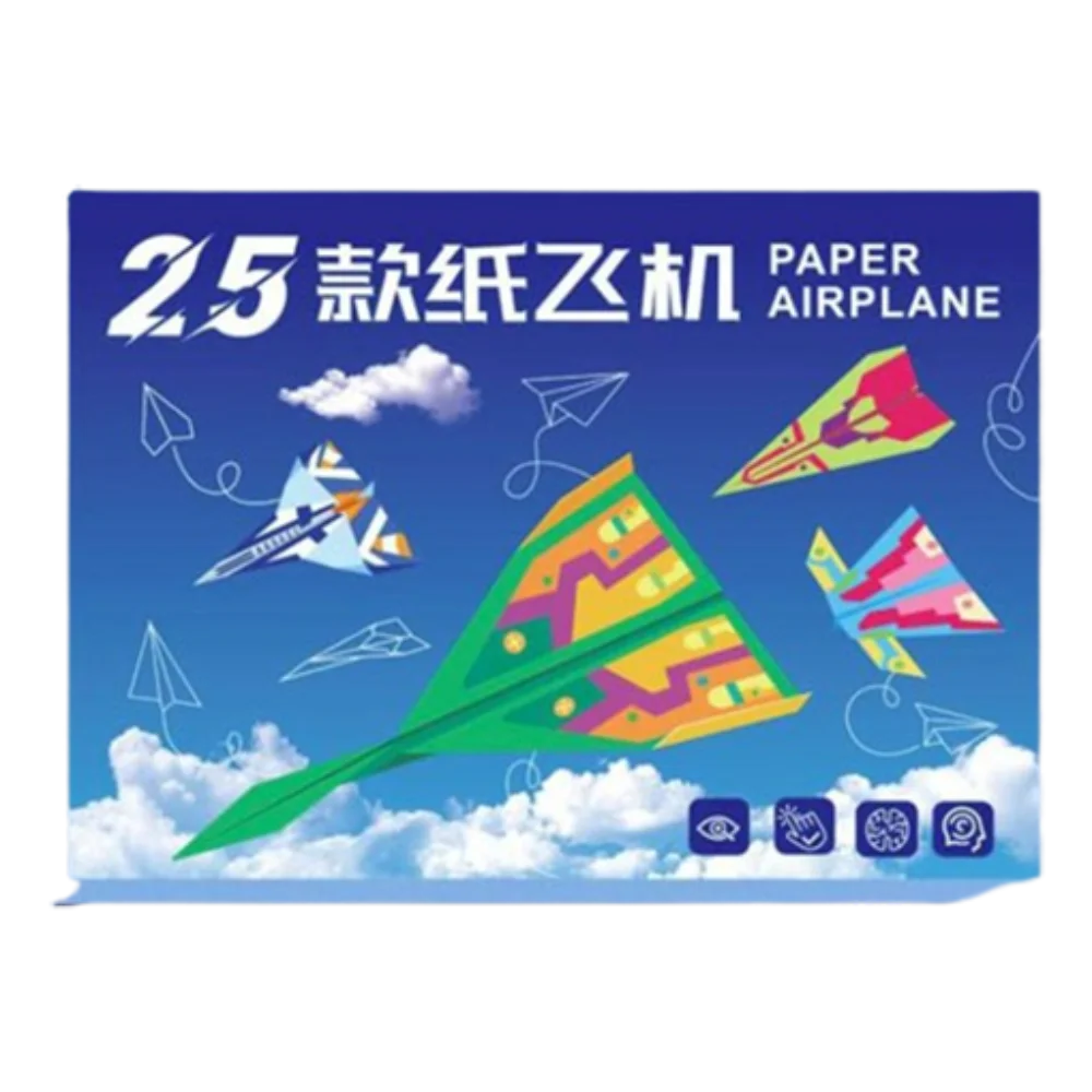 Paper Handmade Colored Art Learning Folding Airplane Origami Set 3D Cartoon Versatile Paper Aircraft Toy
