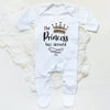 The Princess Has Arrived Print Baby Babygrow Sleepsuit – Newborn Coming Home Vest Bodysuit, Hospital Clothes, Infant Shower Gift