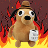 This Is Fine Meme Coffee Dog Plush Toy - 9.8 in (25 cm) Soft Stuffed Animal, Kids Birthday Gift