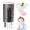 Travel Bottle Cleaner Brush Set – 6pcs Silicone Brush Head Set for Babies with Built-in Drying Rack