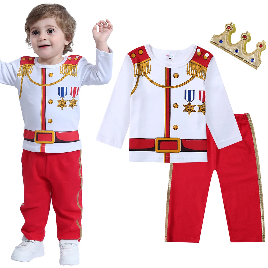 Toddler Boys Prince Charming Costume – Halloween Fireman Outfit, Infant Photography Clothing & Baby Carnival Cosplay Striped Prisoner