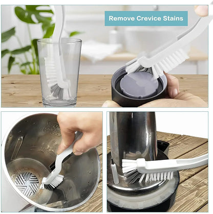 2Pcs Bottle Brush Set - Right Angle Cup Brushes for Kitchen, Bathroom, Juicer, Sink & Household Deep Cleaning