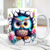 3D Owl Coffee Mug Wrap – 11 oz (350 ml) Ceramic Sublimation Tea & Milk Cup, Surprise Gift for Kids