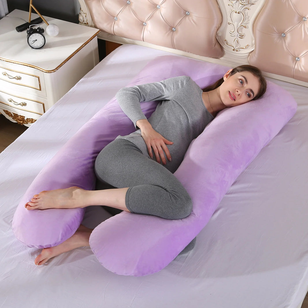 70x130CM Full Body Nursing Pregnancy Pillow - U-Shaped Maternity Pillow for Sleeping with Removable Cotton Cover (27.5x51 inches)