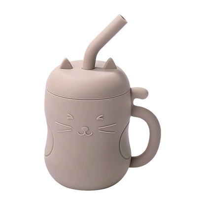 1pc Baby Silicone Straw Cup - BPA-Free, Portable Snack Container, Leakproof Kids Learning Drink Cup & Feeding Cup