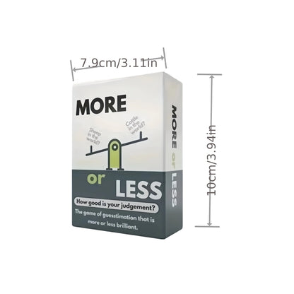 More or Less - Hilarious Family Drinking Game, Fast-Paced Interactive Party Entertainment for All Ages