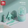 AIBEDILA 4/6pcs Baby Nail Care Set Newborn Safe Nail Clipper Kit Nail Trimmer Cutter Clean Tweezers Tools Baby Care