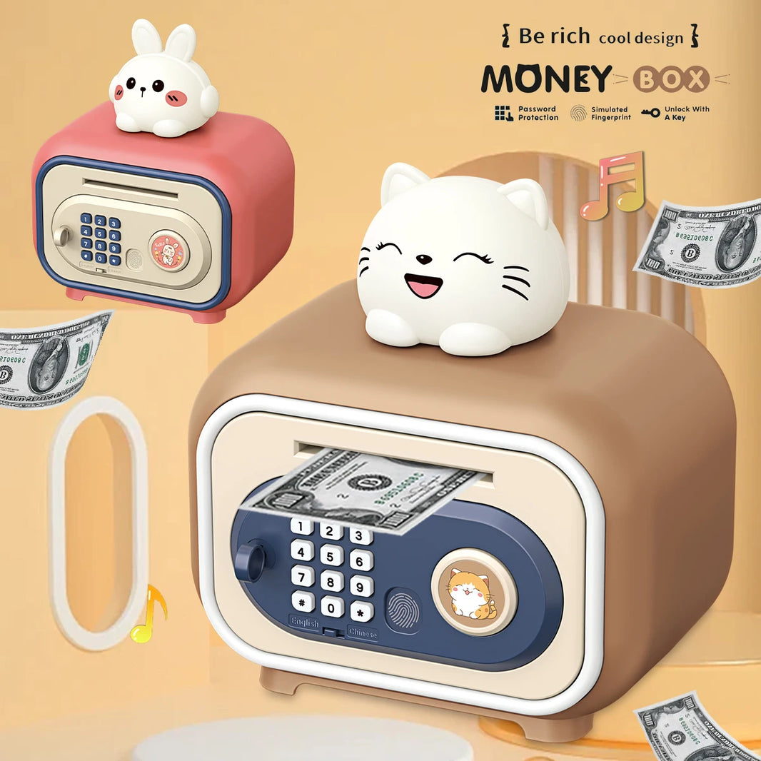 Electronic Piggy Bank Toy – Safe Money Saving Box with Coin Bank, Password Lock ATM, Gift for Kids (Batteries Not Included)