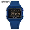 Fashion Men’s and Women’s Waterproof Digital Sports Watch Rectangle Design LED Backlight Wristwatch