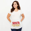 Christmas Santa Baby Print Maternity T-shirt Xmas Casual Pregnant Clothes Pregnancy Announcement T-shirt for Pregnant Women