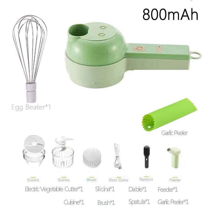 Portable Electric Vegetable Chopper – Rechargeable Cordless Food Processor for Meat, Garlic, Onion & Peppers