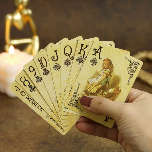 1Set Vintage Style Playing Cards - Alice in Wonderland Poker Deck - Retro Board Game - Never Opened