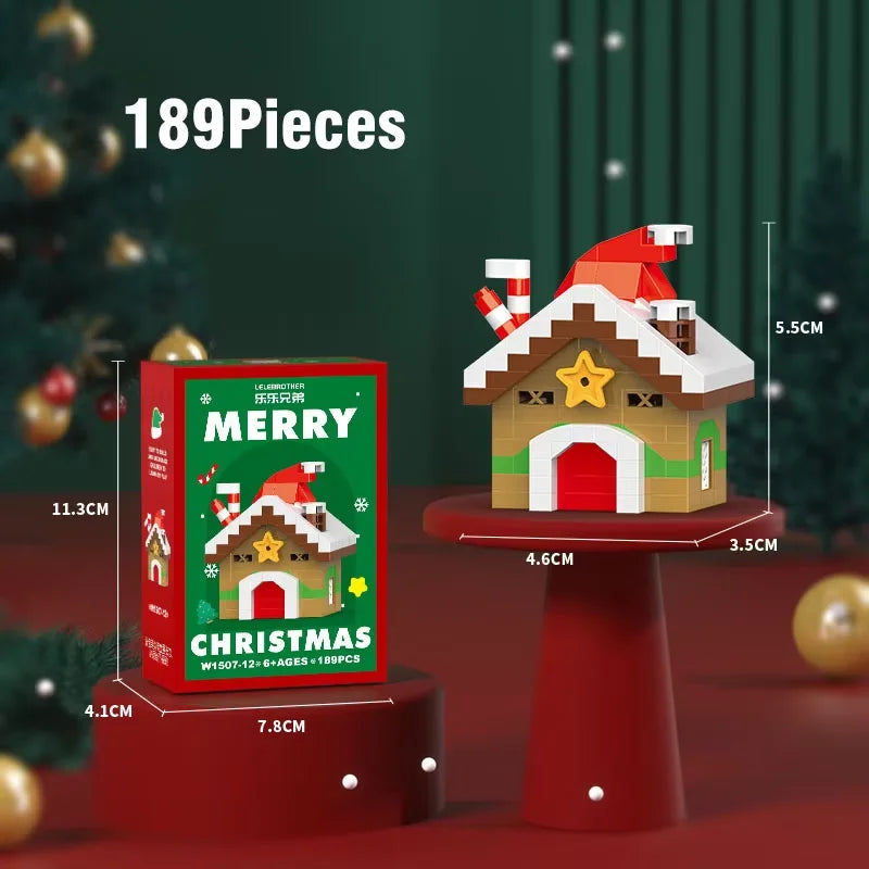 Christmas Building Blocks – Santa Claus, Snowman, Elk, and Tree Micro Brick Puzzle Model for Kids