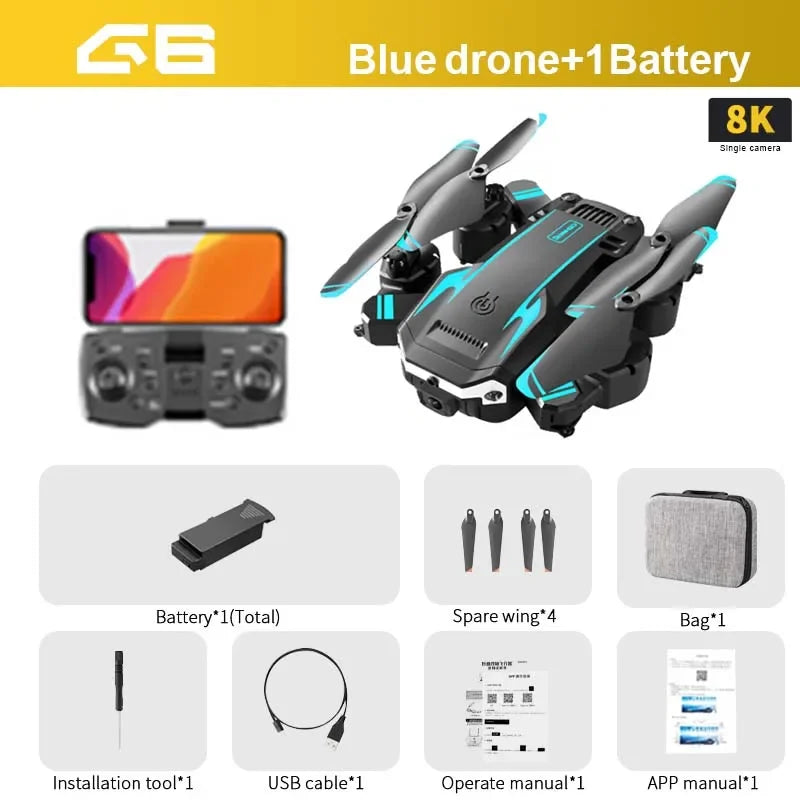 KBDFA G6 Drone 5G 8K HD Camera GPS Four-Sided Obstacle Avoidance RC Helicopter FPV WiFi Foldable Quadcopter Toy