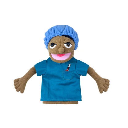 Big Plush Hand Puppets, Cartoon Doctor Police Nurse Teacher Ventriloquism Dolls